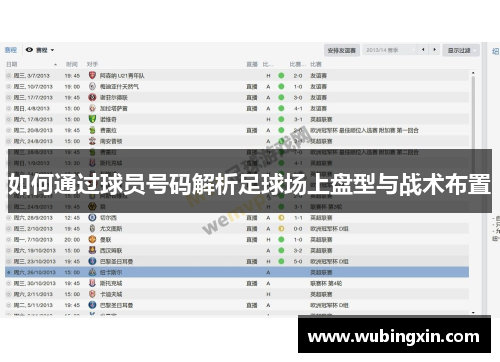 如何通过球员号码解析足球场上盘型与战术布置